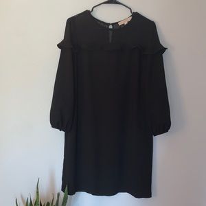 Loft Petite Black Long Sleeve Dress
